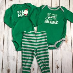 Baby Unisex Carter’s Santa Christmas Onsies Pants